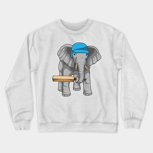 Elephant Cricket Cricket bat Crewneck Sweatshirt by Markus Schnabel